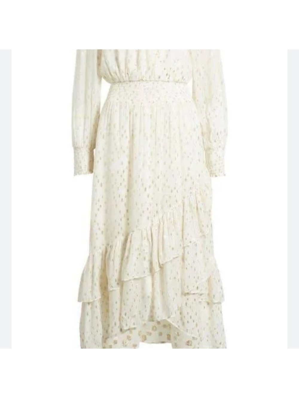 Lilly Pulitzer Womens Cristiana Midi Dress Size 6 White Gold Flowly Bridal - Picture 8 of 12